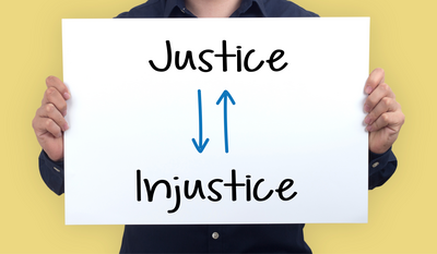 電子報示意圖，justice or injustice